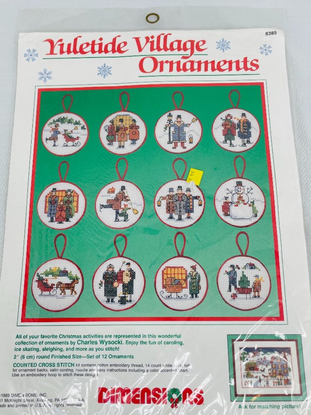 Dimensions Yuletide Village Ornaments Cross Stitch Kit